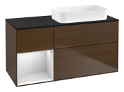 Тумба под раковину Villeroy & Boch Finion 120х50,1 см с подсветкой МДФ шпон грецкого ореха/стекло черное матовое F682MTGN