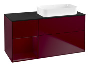 Тумба под раковину Villeroy & Boch Finion 120х50,1 см с подсветкой МДФ пион матовый лак/стекло черное матовое F682HBHB