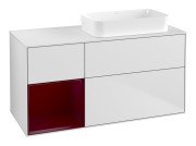 Тумба під раковину Villeroy & Boch Finion 120х50,1 см із підсвічуванням МДФ білий матовий лак/скло біле матове F681HBMT