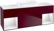 Тумба под раковину Villeroy & Boch Finion 160х50,1 см с подсветкой МДФ пион матовый лак/стекло белое матовое G741GFHB