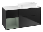 Тумба под раковину Villeroy & Boch Finion 120х50,1 см с подсветкой МДФ черный матовый лак/стекло белое матовое F681GMPD