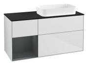 Тумба под раковину Villeroy & Boch Finion 120х50,1 см с подсветкой МДФ белый матовый лак/стекло черное матовое F682HGMT