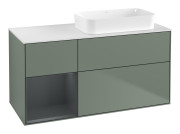 Тумба під раковину Villeroy & Boch Finion 120х50,1 см із підсвічуванням МДФ оливковий матовий лак/скло біле матове F681HGGM