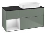 Тумба під раковину Villeroy & Boch Finion 120х50,1 см із підсвічуванням МДФ оливковий матовий лак/скло чорне матове F682MTGM