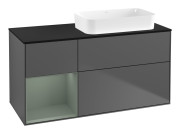 Тумба под раковину Villeroy & Boch Finion 120х50,1 см с подсветкой МДФ антрацит матовый лак/стекло черное матовое F682GMGK