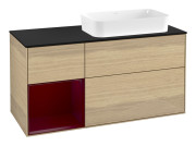 Тумба под раковину Villeroy & Boch Finion 120х50,1 см с подсветкой МДФ шпон дуба/стекло черное матовое F682HBPC