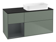 Тумба под раковину Villeroy & Boch Finion 120х50,1 см с подсветкой МДФ оливковый матовый лак/стекло черное матовое F682HGGM