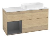 Тумба під раковину Villeroy & Boch Finion 120х50,1 см із підсвічуванням МДФ шпон дуба/скло біле матове F681GKPC