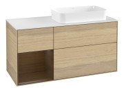 Тумба под раковину Villeroy & Boch Finion 120х50,1 см с подсветкой МДФ шпон дуба/стекло белое матовое  F681GNPC