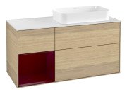 Тумба під раковину Villeroy & Boch Finion 120х50,1 см із підсвічуванням МДФ шпон дуба/скло біле матове F681HBPC