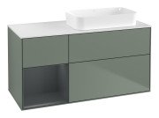 Тумба под раковину Villeroy & Boch Finion 120х50,1 см с подсветкой МДФ оливковый матовый лак/стекло белое матовое F681HGGM