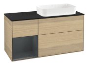 Тумба под раковину Villeroy & Boch Finion 120х50,1 см с подсветкой МДФ шпон дуба/стекло черное матовое F682HGPC