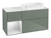 Тумба под раковину Villeroy & Boch Finion 120х50,1 см с подсветкой МДФ оливковый матовый лак/стекло белое матовое F681MTGM