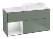 Тумба під раковину Villeroy & Boch Finion 120х50,1 см із підсвічуванням МДФ оливковий матовий лак/скло біле матове F681MTGM