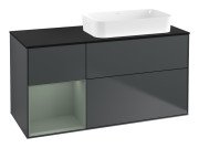 Тумба під раковину Villeroy & Boch Finion 120х50,1 см з підсвічуванням темно-синй матовий лак/скло чорне матове F682GMHG