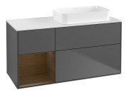 Тумба под раковину Villeroy & Boch Finion 120х50,1 см с подсветкой МДФ антрацит матовый лак/стекло белое матовое G681GNGK