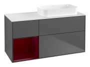 Тумба под раковину Villeroy & Boch Finion 120х50,1 см с подсветкой МДФ антрацит матовый лак/стекло белое матовое G681HBGK