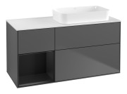 Тумба под раковину Villeroy & Boch Finion 120х50,1 см с подсветкой МДФ антрацит матовый лак/стекло белое матовое G681PDGK