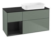 Тумба под раковину Villeroy & Boch Finion 120х50,1 см с подсветкой МДФ оливковый матовый лак/стекло черное матовое F682PDGM