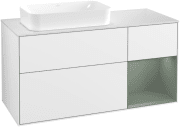 Тумба под раковину Villeroy & Boch Finion 120х50,1 см с подсветкой МДФ глянцевый белый лак/стекло белое матовое G691GMGF