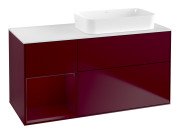 Тумба під раковину Villeroy & Boch Finion 120х50,1 см із підсвічуванням МДФ півонія матовий лак/скло біле матове G681HBHB