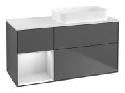 Тумба под раковину Villeroy & Boch Finion 120х50,1 см с подсветкой МДФ антрацит матовый лак/стекло белое матовое G681MTGK