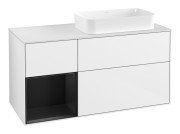 Тумба під раковину Villeroy & Boch Finion 120х50,1 см з підсвічуванням МДФ білий глянцевий лак/скло біле матове G681PDGF