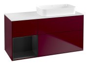 Тумба под раковину Villeroy & Boch Finion 120х50,1 см с подсветкой МДФ пион матовый лак/стекло белое матовое G681PDHB