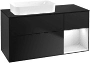 Тумба під раковину Villeroy & Boch Finion 120х50,1 см з підсвічуванням МДФ чорний матовий лак/скло чорне матове G692MTPD
