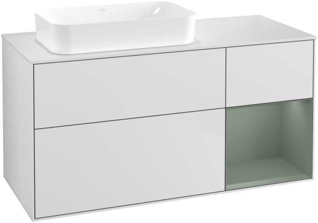 Тумба под раковину Villeroy & Boch Finion 120х50,1 см с подсветкой МДФ белый матовый лак/стекло белое матовое G691GMMT