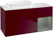 Тумба под раковину Villeroy & Boch Finion 120х50,1 см с подсветкой МДФ пион матовый лак/стекло белое матовое G691GMHB