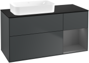 Тумба под раковину Villeroy & Boch Finion 120х50,1 см с подсветкой МДФ темно-синий матовый лак/стекло черное матовое G692GKHG