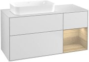 Тумба під раковину Villeroy & Boch Finion 120х50,1 см із підсвічуванням МДФ білий матовий лак/скло біле матове G691PCMT
