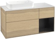 Тумба під раковину Villeroy & Boch Finion 120х50,1 см із підсвічуванням МДФ шпон дуба/скло біле матове G691PDPC