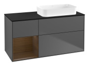 Тумба под раковину Villeroy & Boch Finion 120х50,1 см с подсветкой МДФ антрацит матовый лак/стекло черное матовое G682GNGK