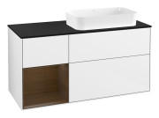 Тумба під раковину Villeroy & Boch Finion 120х50,1 см с подсветкой МДФ білий глянцевий лак/скло чорне матове G682GNGF