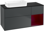 Тумба под раковину Villeroy & Boch Finion 120х50,1 см с подсветкой МДФ темно-синий матовый лак/стекло черное матовое G692HBHG