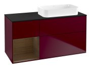 Тумба під раковину Villeroy & Boch Finion 120х50,1 см із підсвічуванням МДФ півонія матовий лак/скло чорне матове G682GNHB