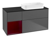 Тумба під раковину Villeroy & Boch Finion 120х50,1 см із підсвічуванням МДФ антрацит матовий лак/скло чорне матове G682HBGK