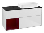Тумба під раковину Villeroy & Boch Finion 120х50,1 см с подсветкой МДФ білий матовий лак/скло чорне матове G682HBMT