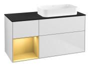 Тумба під раковину Villeroy & Boch Finion 120х50,1 см с подсветкой МДФ білий матовий лак/скло чорне матове G682HFMT