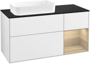 Тумба під раковину Villeroy & Boch Finion 120х50,1 см з підсвіткою МДФ білий глянцевий лак/скло чорне матове G692PCGF