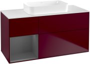 Тумба під раковину Villeroy & Boch Finion 120х50,1 см з підсвічуванням МДФ півонія матовий лак/скло біле матове F701GKHB