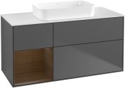 Тумба під раковину Villeroy & Boch Finion 120х50,1 см з підсвічуванням антрацит матовий лак/скло біле матове F701GNGK