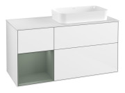 Тумба под раковину Villeroy & Boch Finion 120х50,1 см с подсветкой МДФ глянцевый белый лак/стекло белое матовое G681GMGF