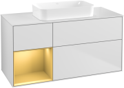 Тумба під раковину Villeroy & Boch Finion 120х50,1 см із підсвічуванням МДФ білий матовий лак/скло біле матове F701HFMT