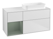 Тумба под раковину Villeroy & Boch Finion 120х50,1 см с подсветкой МДФ белый матовый лак/стекло белое матовое G681GMMT