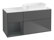 Тумба под раковину Villeroy & Boch Finion 120х50,1 см с подсветкой МДФ антрацит матовый лак/стекло белое матовое G681HGGK