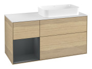 Тумба под раковину Villeroy & Boch Finion 120х50,1 см с подсветкой МДФ шпон дуба/стекло белое матовое G681HGPC