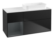 Тумба під раковину Villeroy & Boch Finion 120х50,1 см із підсвічуванням МДФ чорний матовий лак/скло біле матове G681HGPD